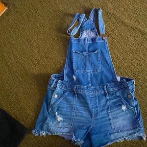 Blue jean overalls